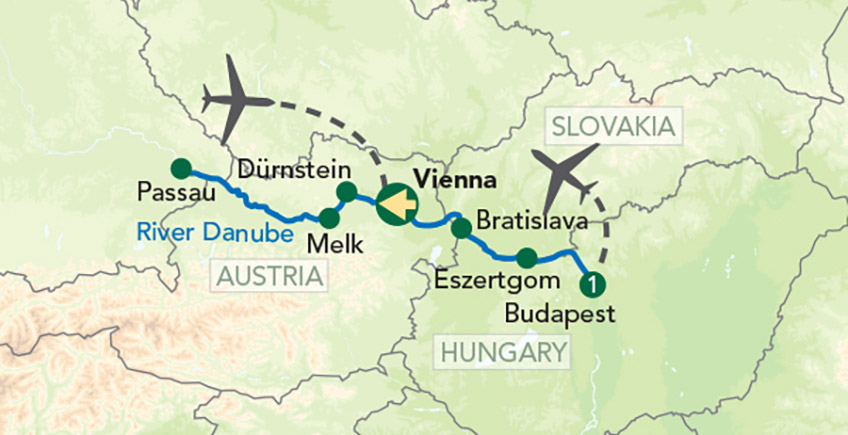 Danube Cruise Map