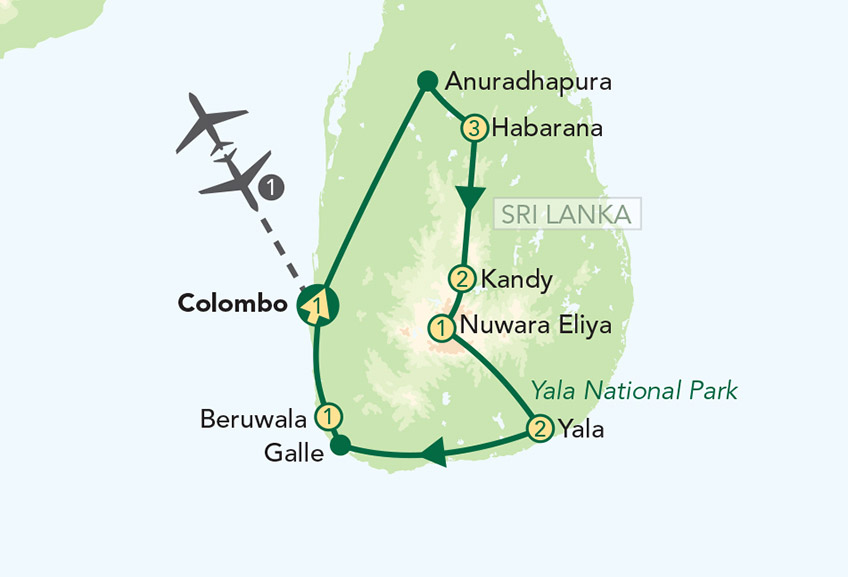 Sri Lanka Tour Map